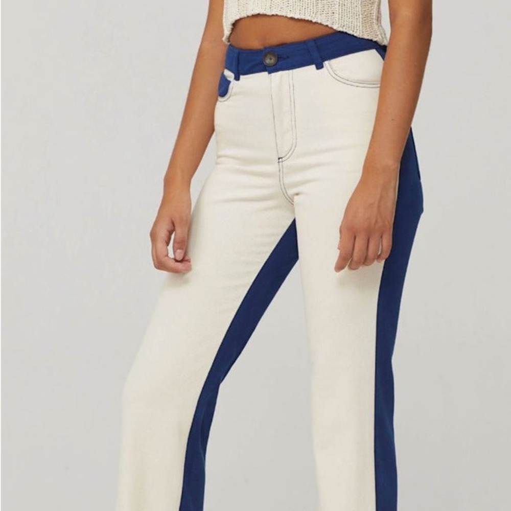 Paloma Wool Blue & Ivory Bicolor Dax Pants